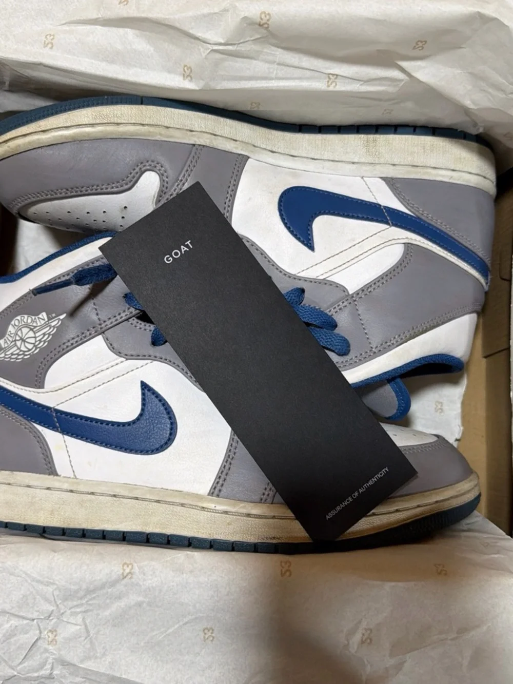 Jordan 1 Mid Cement True Blue